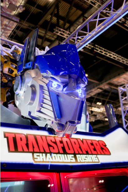 Transformers: Shadows Rising - A closeup of Optimus Prime's light up head