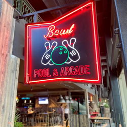 Bowling neon sign