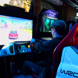 Player Racing Sega Rally 3 at ArCains